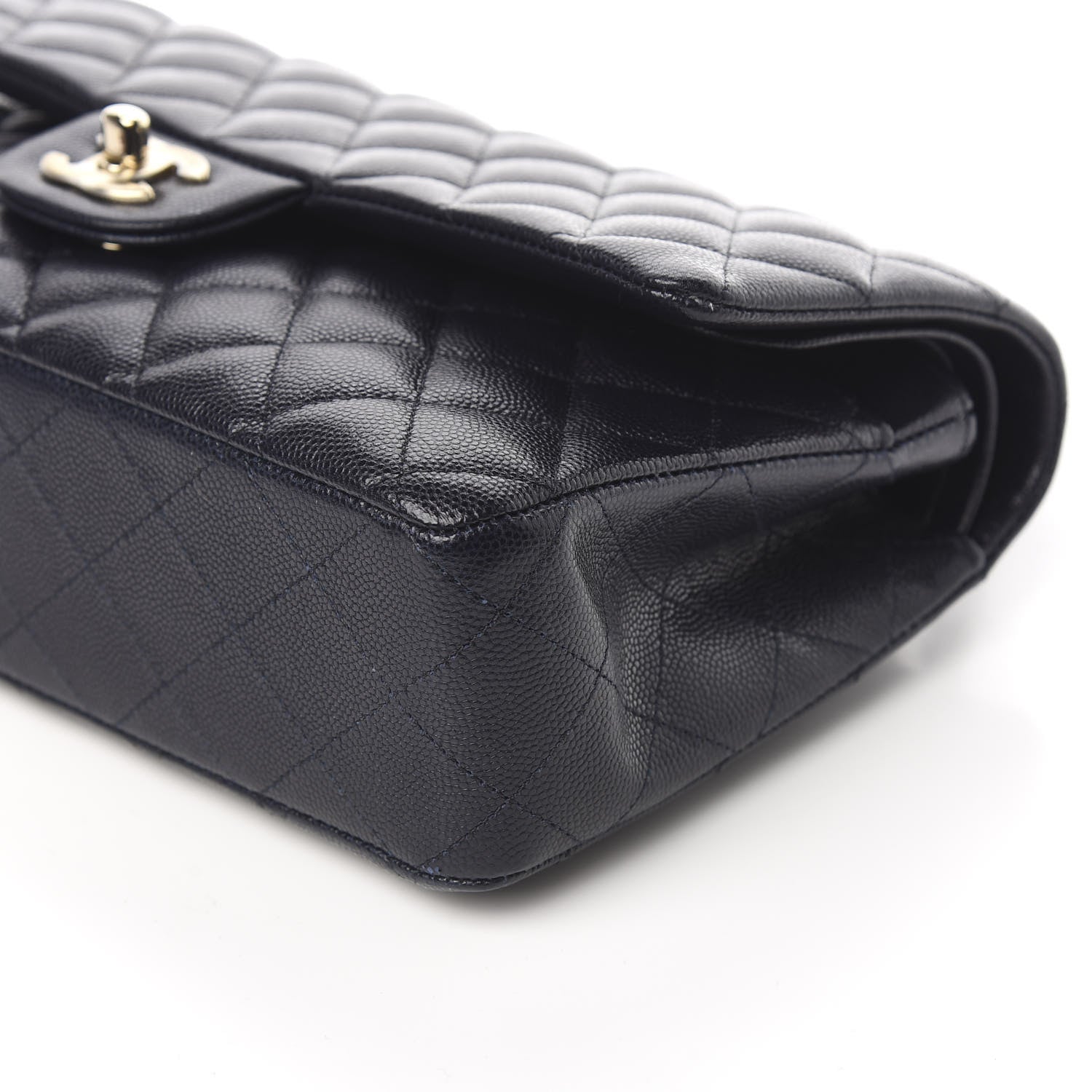Chanel Caviar Quilted Medium Double Flap Navy 9 of 10