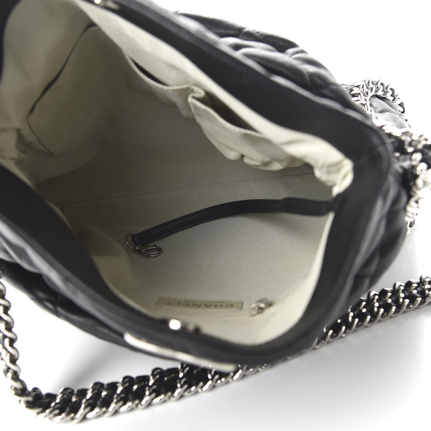Chanel Washed Lambskin Chain Around Hobo Black 5 of 10