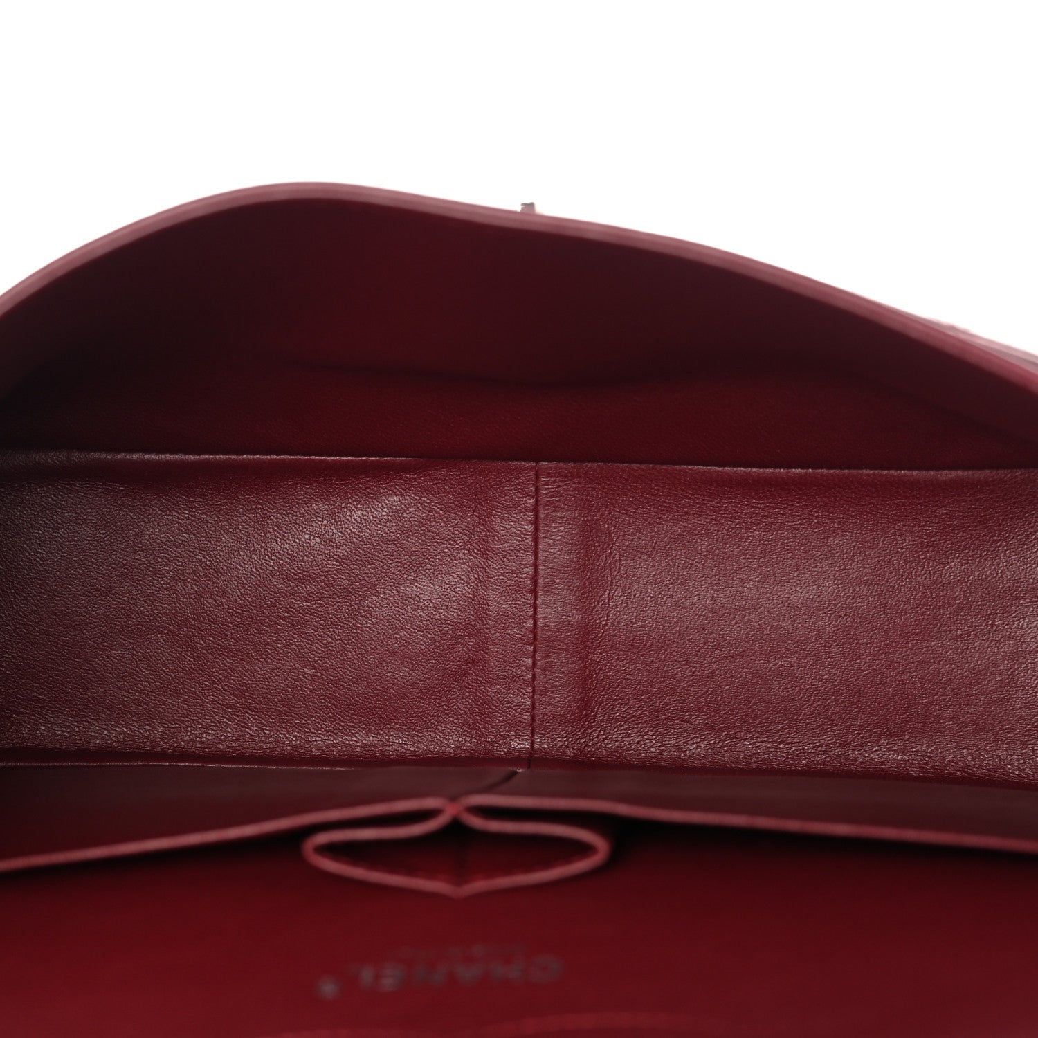 Chanel Striated Patent Quilted Jumbo Double Flap Burgundy 5 of 12