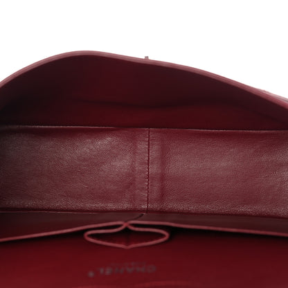 Chanel Striated Patent Quilted Jumbo Double Flap Burgundy 5 of 12