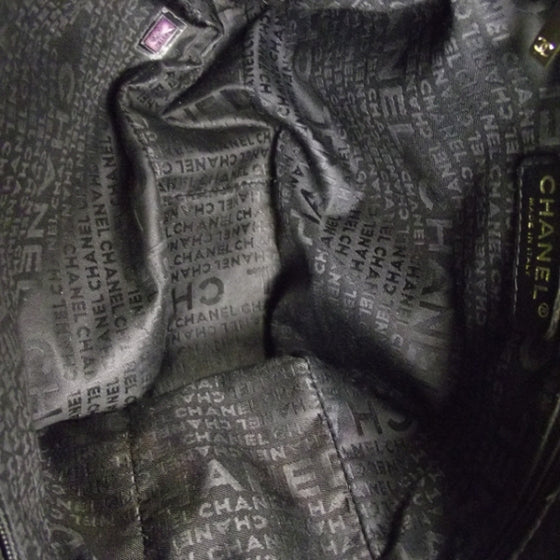 Leather Chocolate Bar Quilted Tote Black