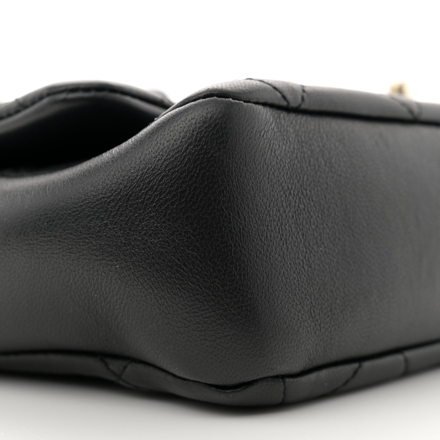 Lambskin Quilted Resin Bi-Color Chain Flap Bag Black