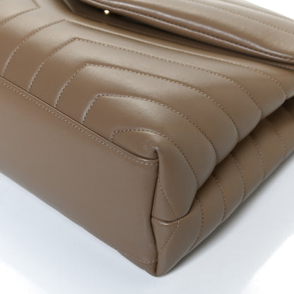 Saint Laurent Calfskin Y Quilted Monogram Medium Loulou Chain Satchel Dark Latte 13 of 13