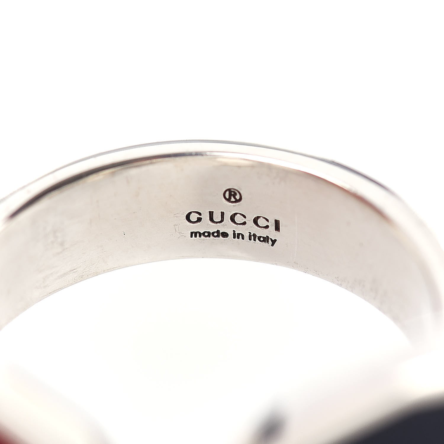 Gucci Sterling Silver Enamel GucciGhost Hamlet Skull Double Ring 60 9 Black Red 5 of 5