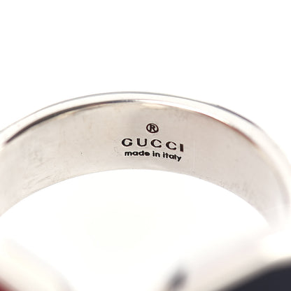 Gucci Sterling Silver Enamel GucciGhost Hamlet Skull Double Ring 60 9 Black Red 5 of 5