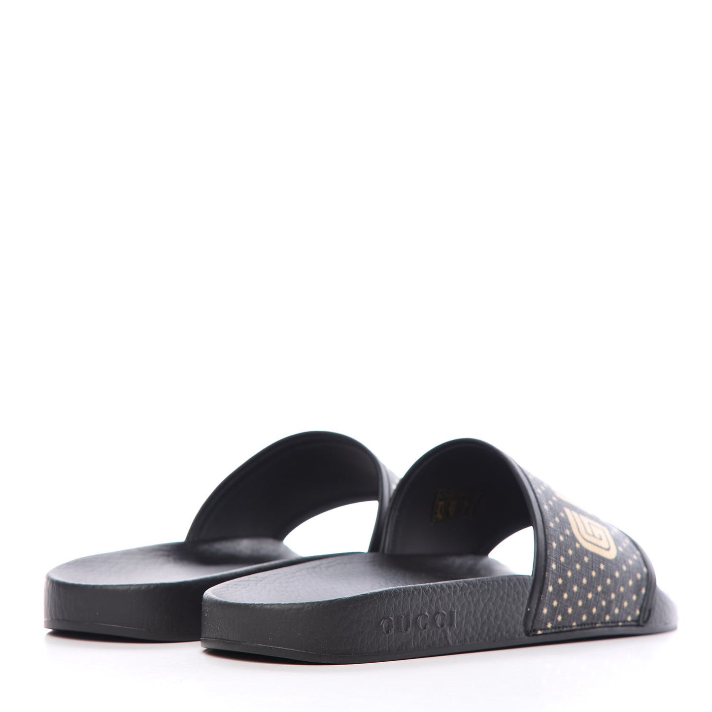 X SEGA Supreme Canvas GUCCY Stars Mens Slide Sandals 10 Black Gold
