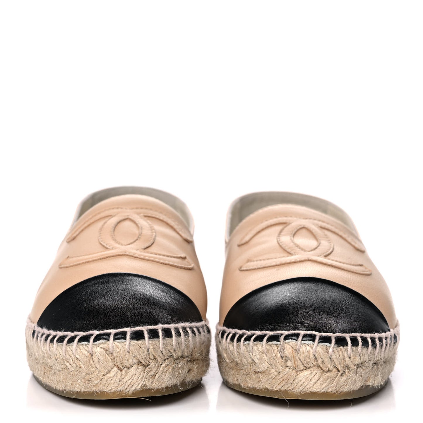 Lambskin CC Espadrilles 36 Beige Black