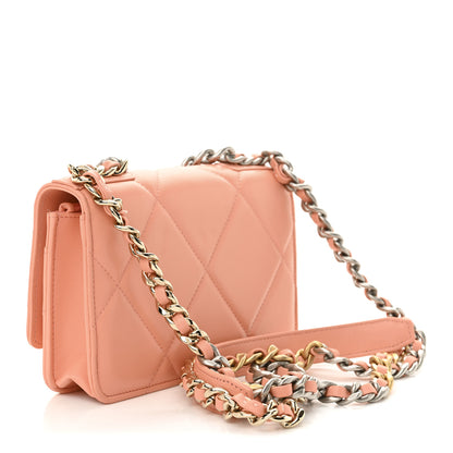 Chanel Lambskin Quilted Chanel 19 Wallet On Chain WOC Light Orange 3 of 12