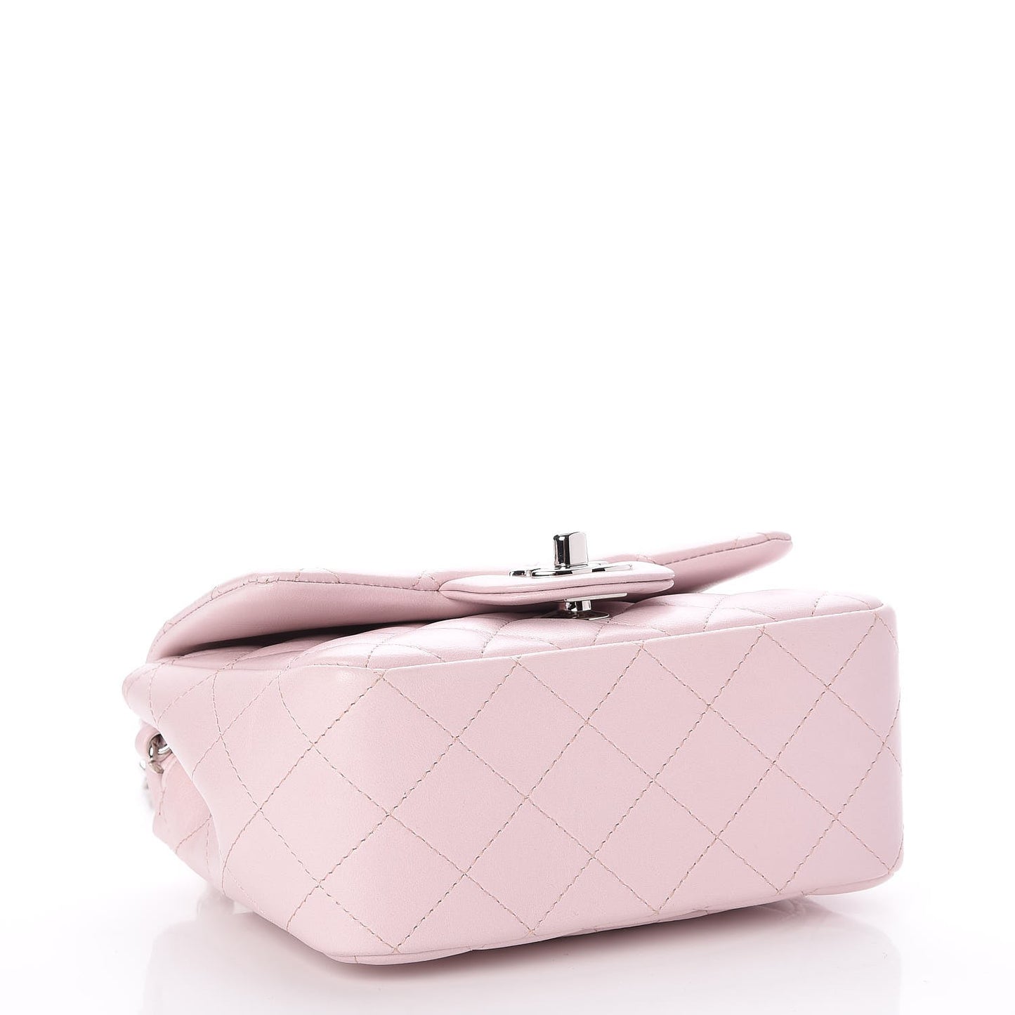 Lambskin Quilted Mini Square Flap Light Pink