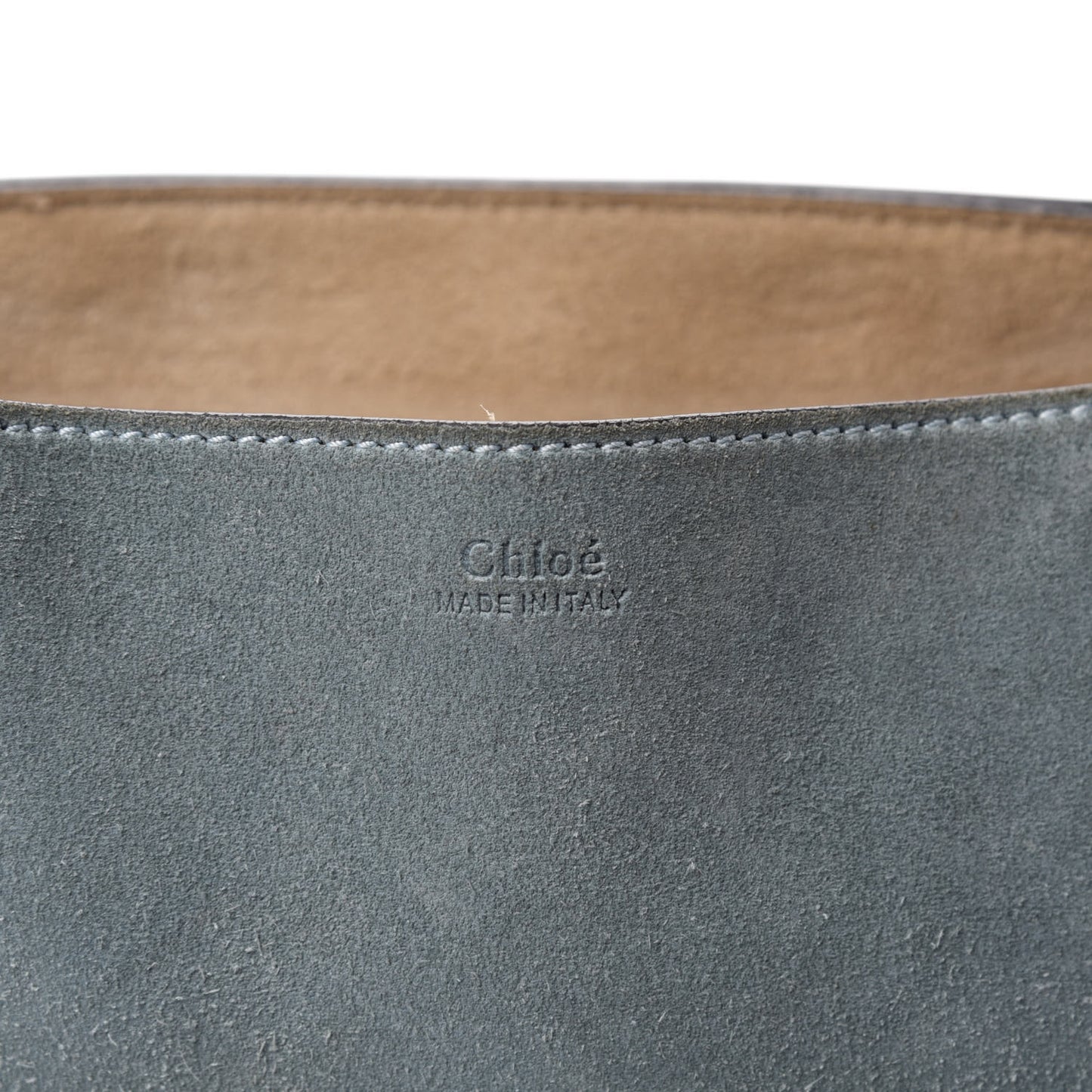 Suede Smooth Calfskin Drew Shoulder Bag Cloudy Blue