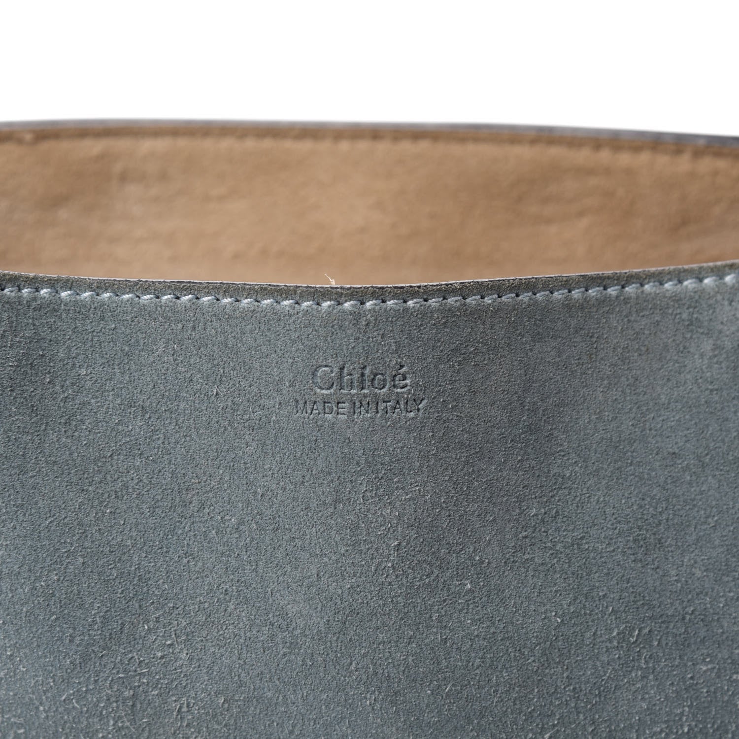 Chloe Suede Smooth Calfskin Drew Shoulder Bag Cloudy Blue 9 of 11