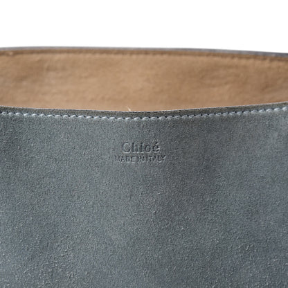 Chloe Suede Smooth Calfskin Drew Shoulder Bag Cloudy Blue 9 of 11