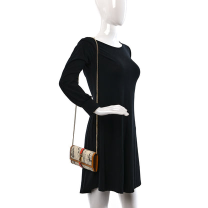 Gucci Snakeskin Jackie 1961 Chain Wallet 2 of 13