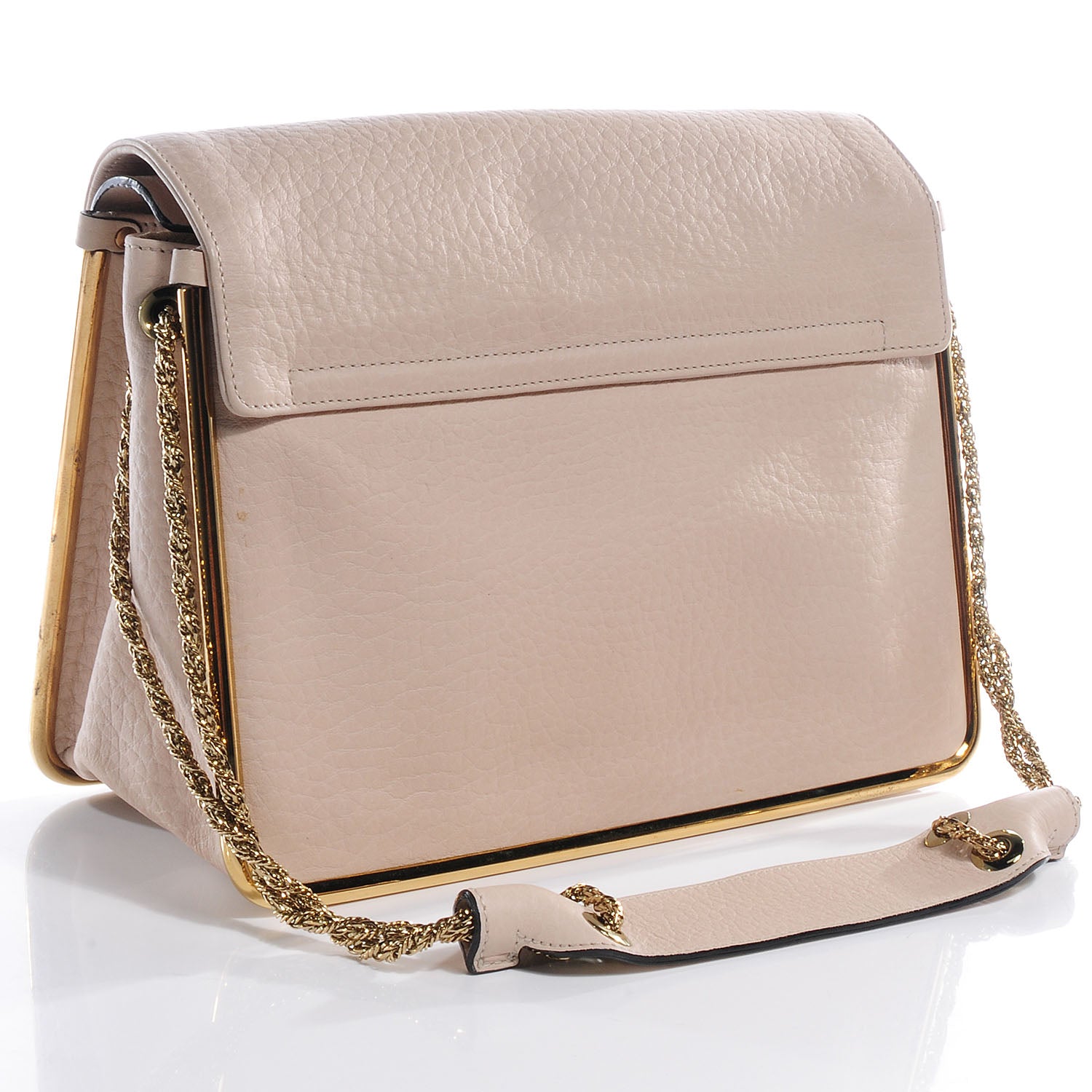 Chloe Grained Calfskin Sally Flap Bag Beige 3 of 10