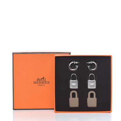 Hermes Palladium Swift O'Kelly Earrings Etoupe 8 of 8