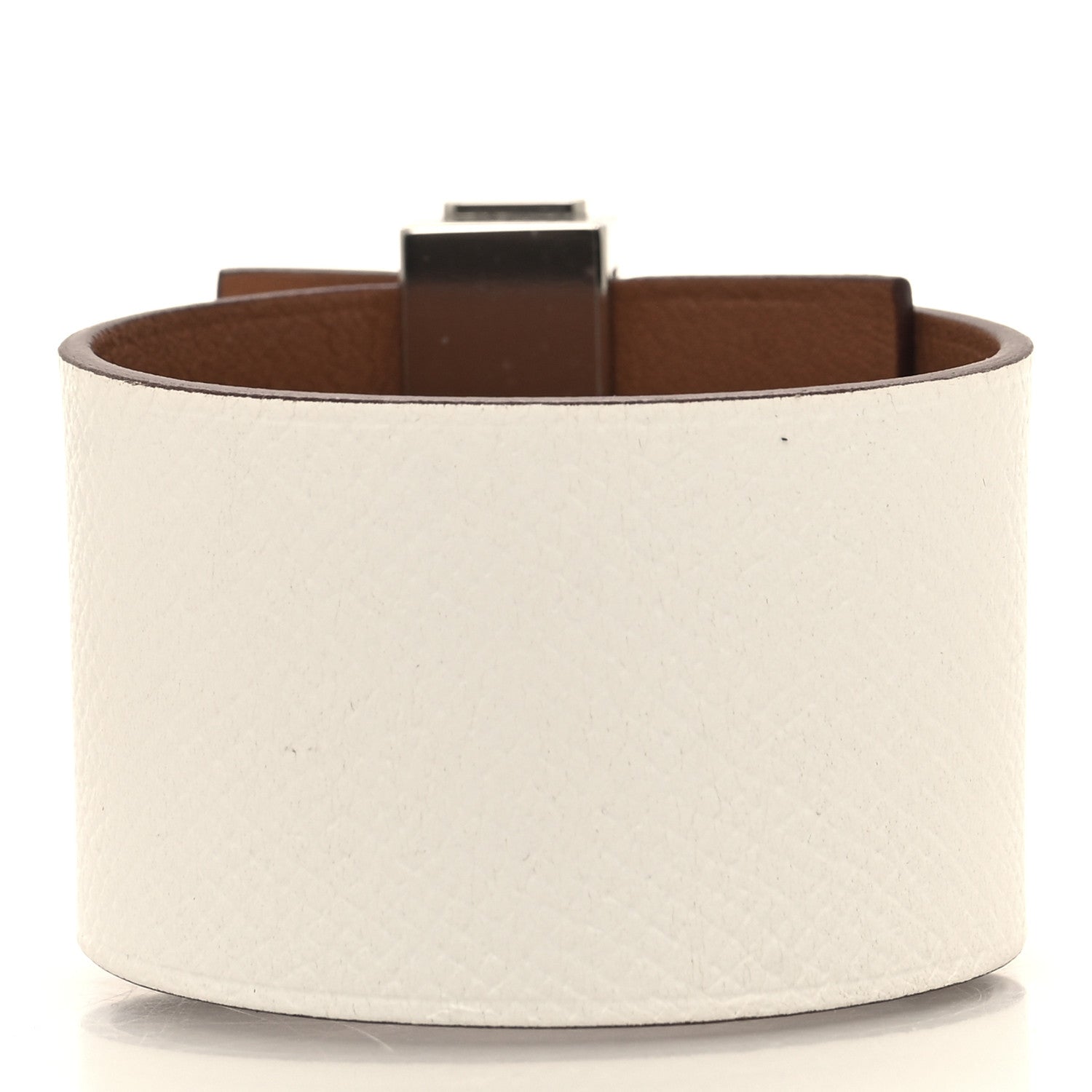 Hermes Epsom Swift Imprevisible Bracelet PM White Gold 3 of 5