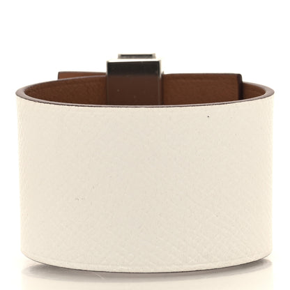 Hermes Epsom Swift Imprevisible Bracelet PM White Gold 3 of 5