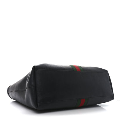 Gucci Textured Calfskin Web Medium Ophidia Shopping Tote Black 4 of 12