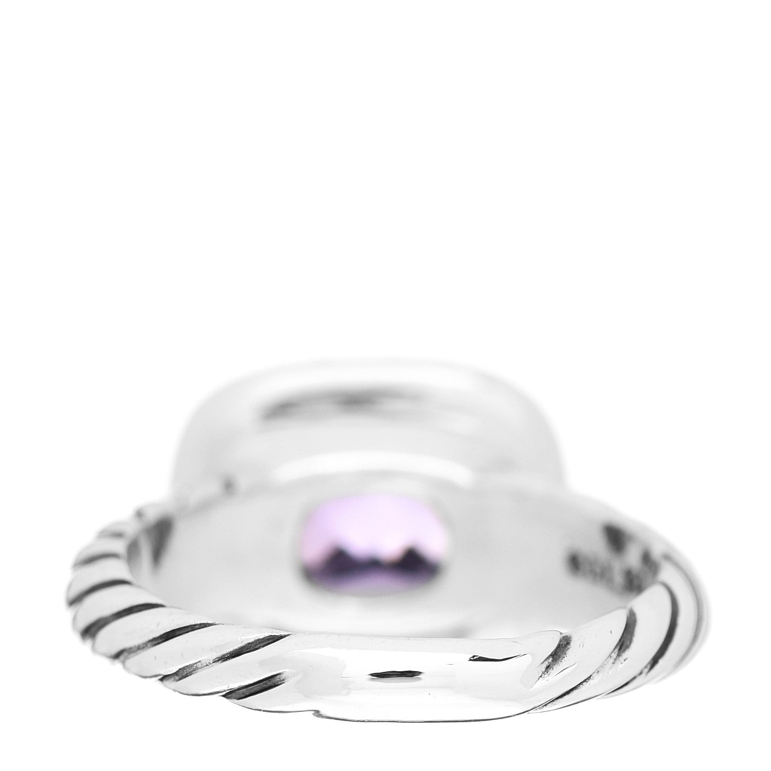 David Yurman Sterling Silver Diamond Amethyst 10mm Noblesse Ring 52 6 4 of 5