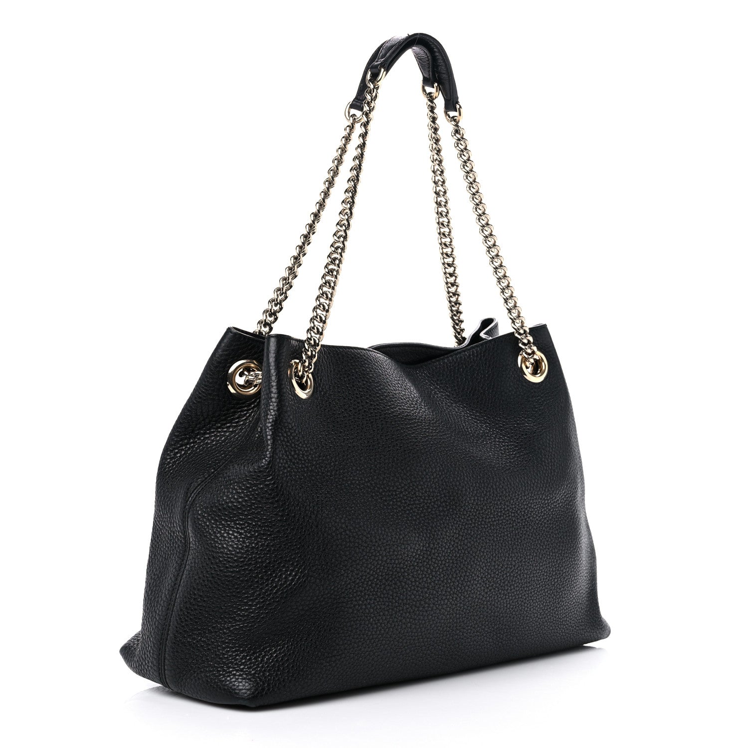 Gucci Pebbled Calfskin Medium Soho Chain Shoulder Bag Black 3 of 15