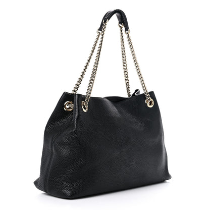 Gucci Pebbled Calfskin Medium Soho Chain Shoulder Bag Black 3 of 15
