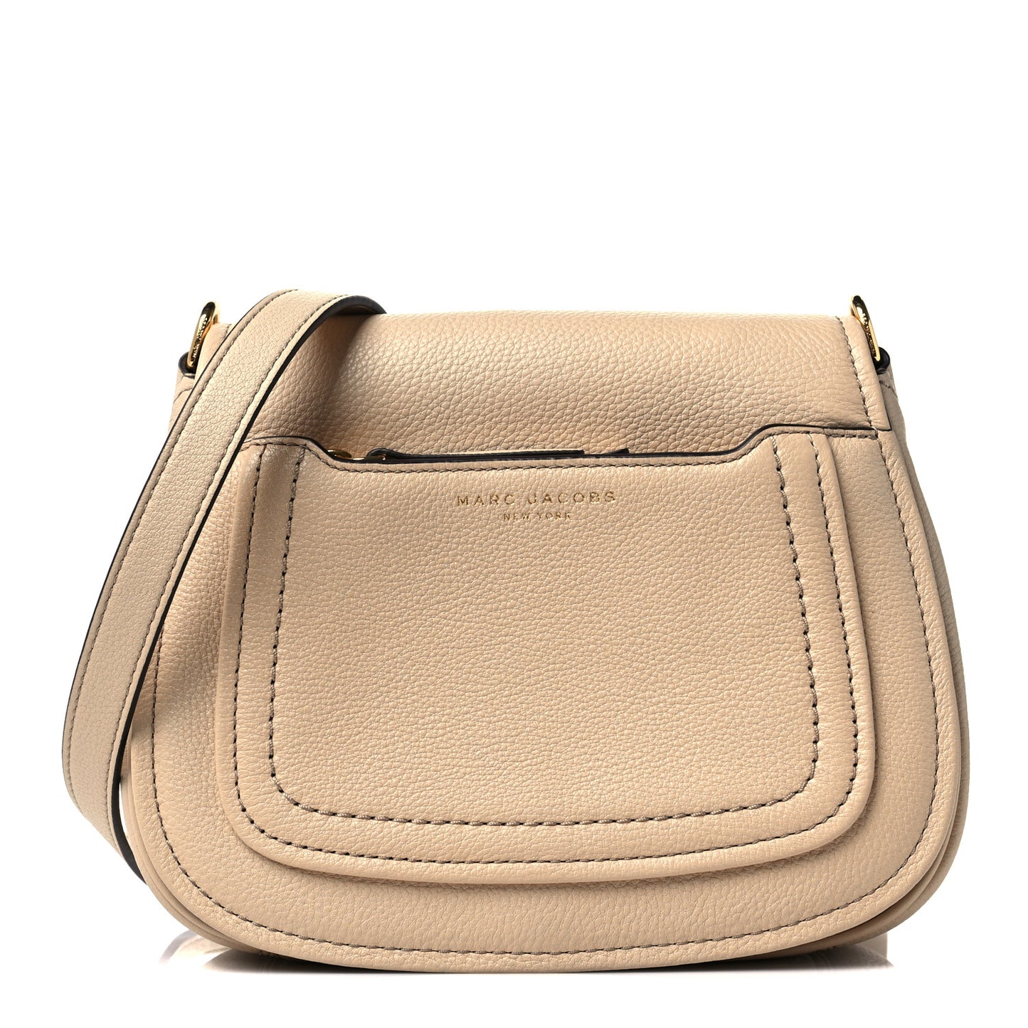 Calfskin Empire City Messenger Crossbody Beige