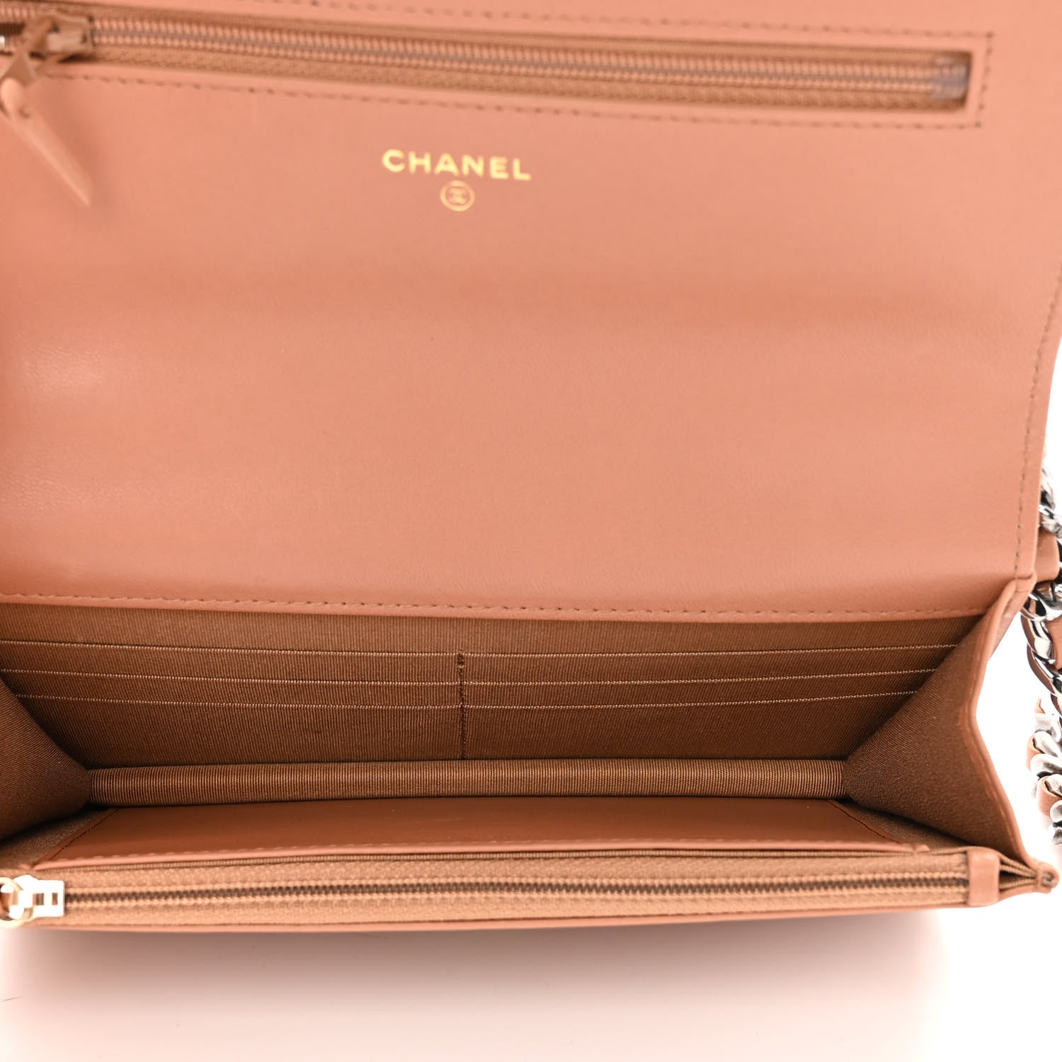 Chanel Lambskin Quilted Chanel 19 Wallet On Chain WOC Brown 5 of 12