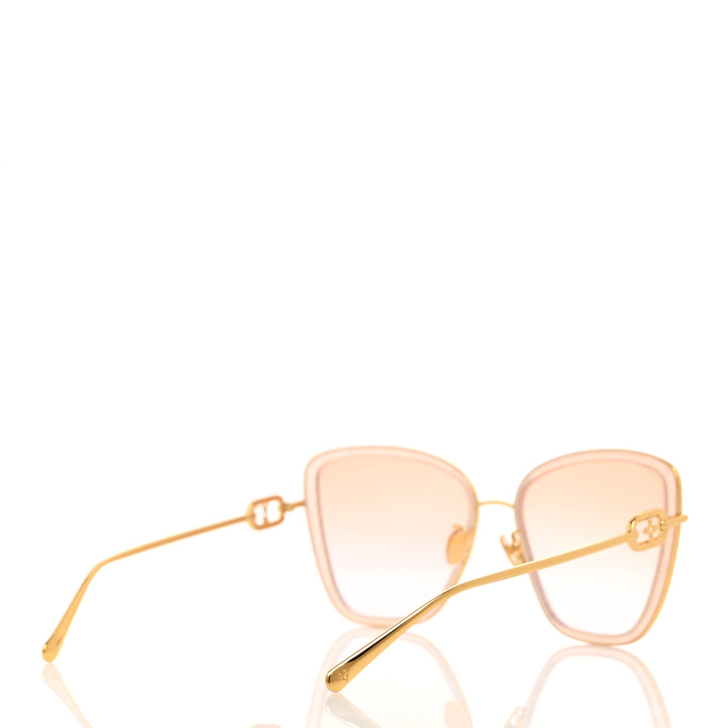 Metal LV Link One Cat Eye Sunglasses Z1771E Pink Glitter