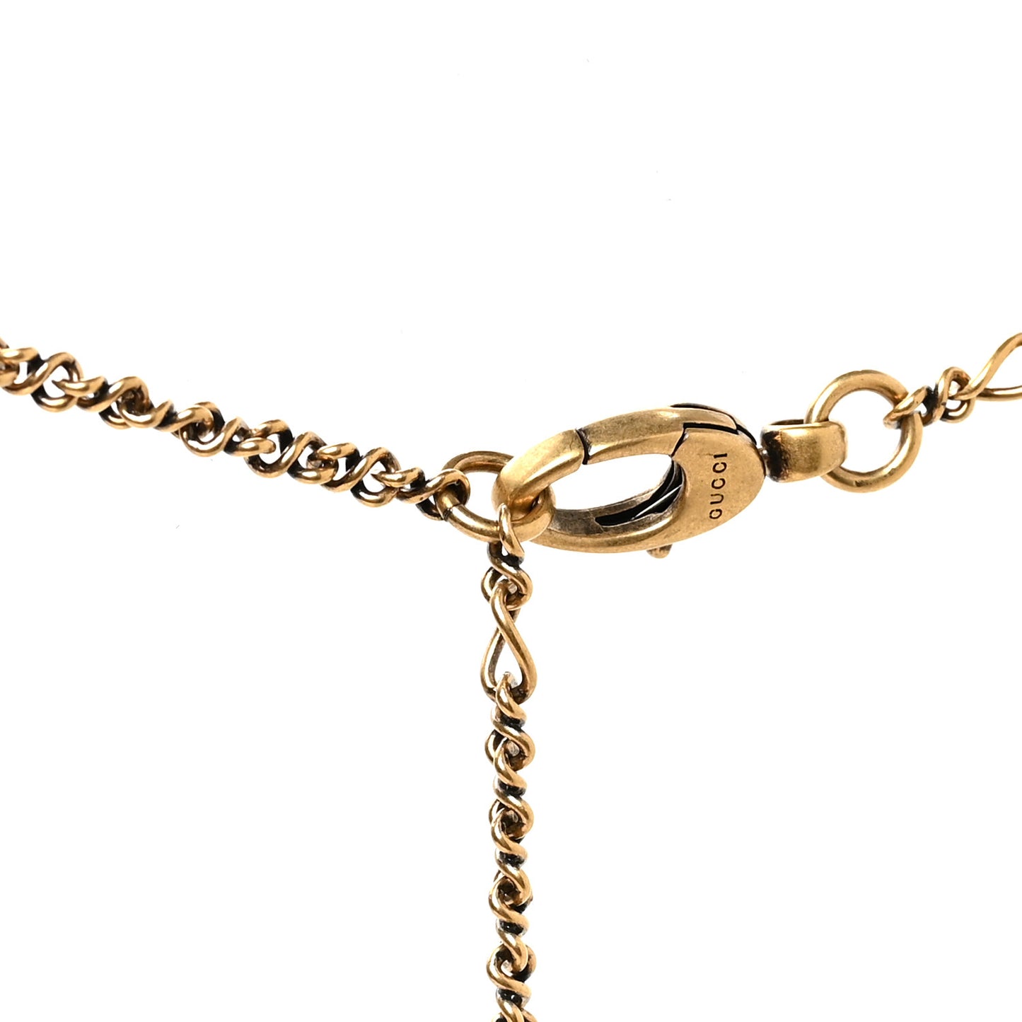 Metal Brass Swarovski Lion Head Necklace Gold Blue