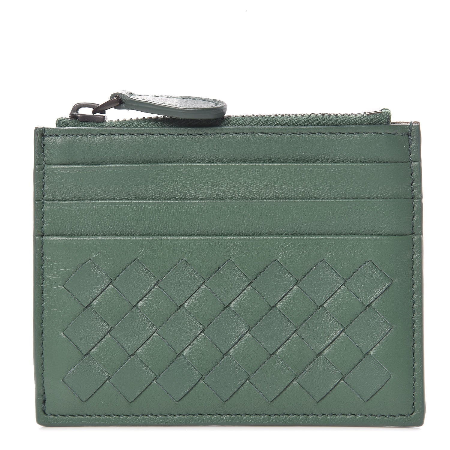 Bottega Veneta Nappa Intrecciato Card Wallet Emerald Green 1 of 7
