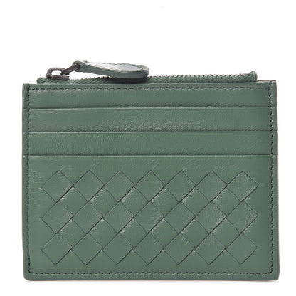 Bottega Veneta Nappa Intrecciato Card Wallet Emerald Green 1 of 7