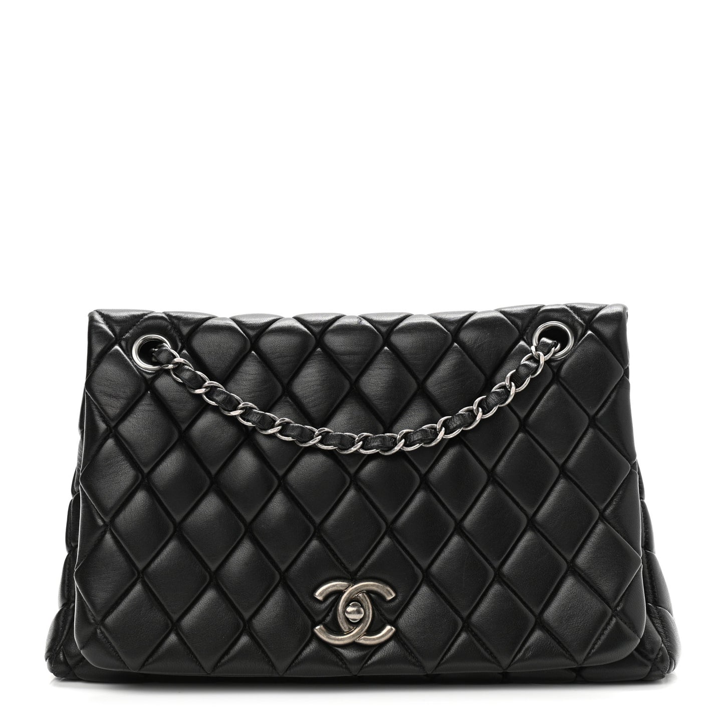 Lambskin Large New Bubble Flap Black