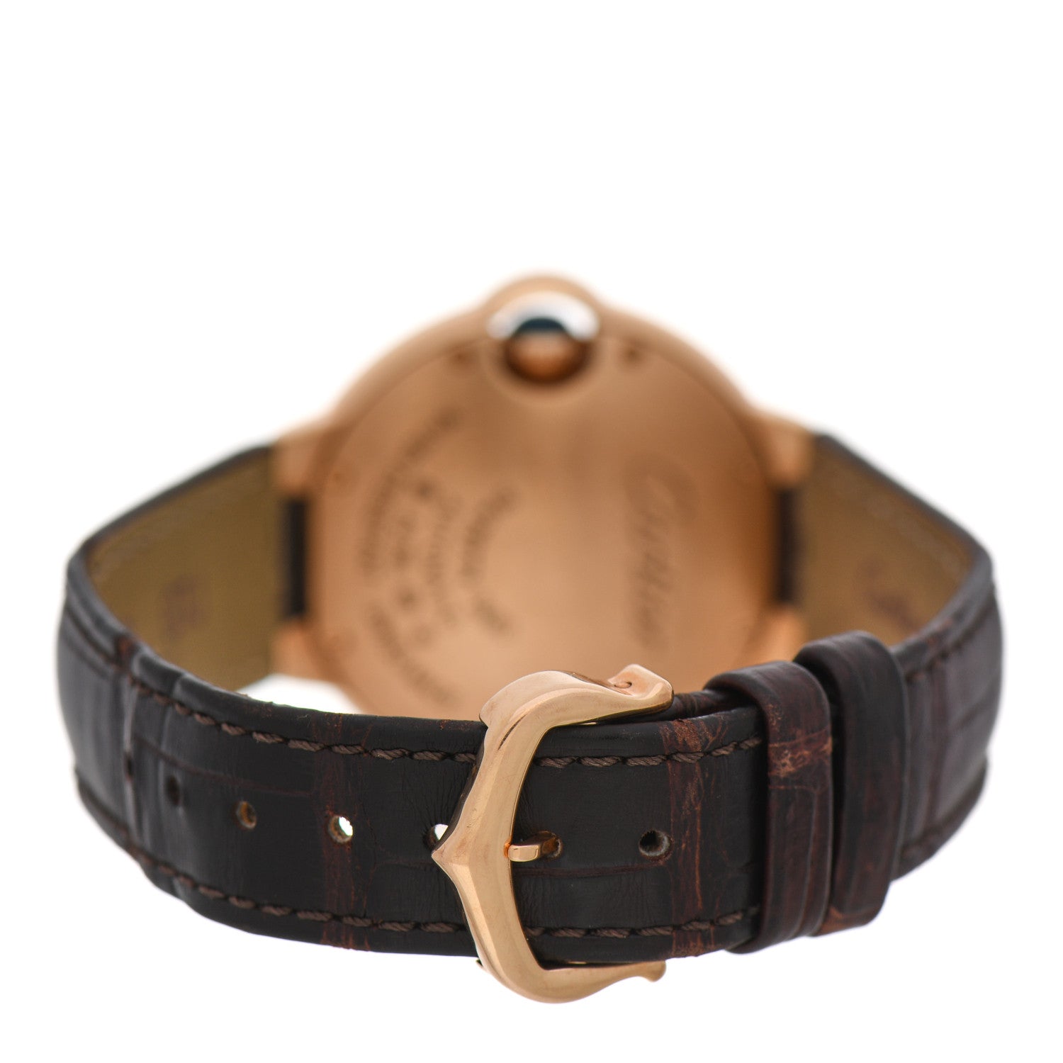 Cartier 18K Pink Gold Alligator 33mm Ballon Bleu De Cartier Automatic Watch 3 of 5