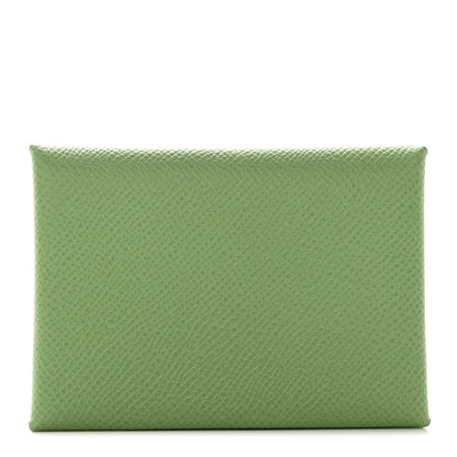 Hermes Epsom Calvi Duo Card Case Vert Criquet 1 of 9
