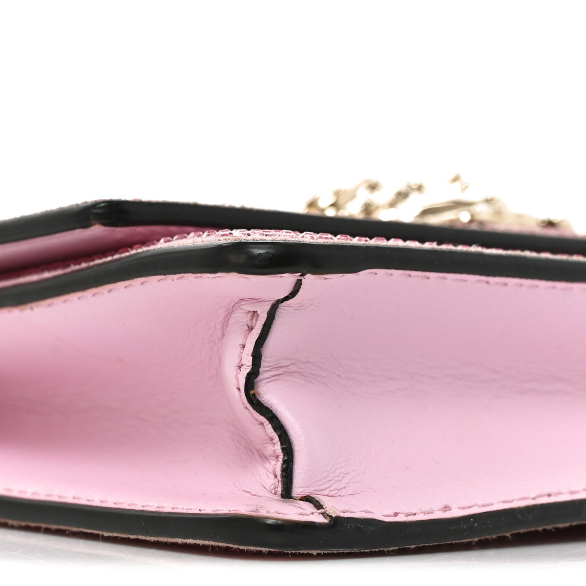 Versace Vitello Crystal Palazzo Evening Bag Pink 8 of 9