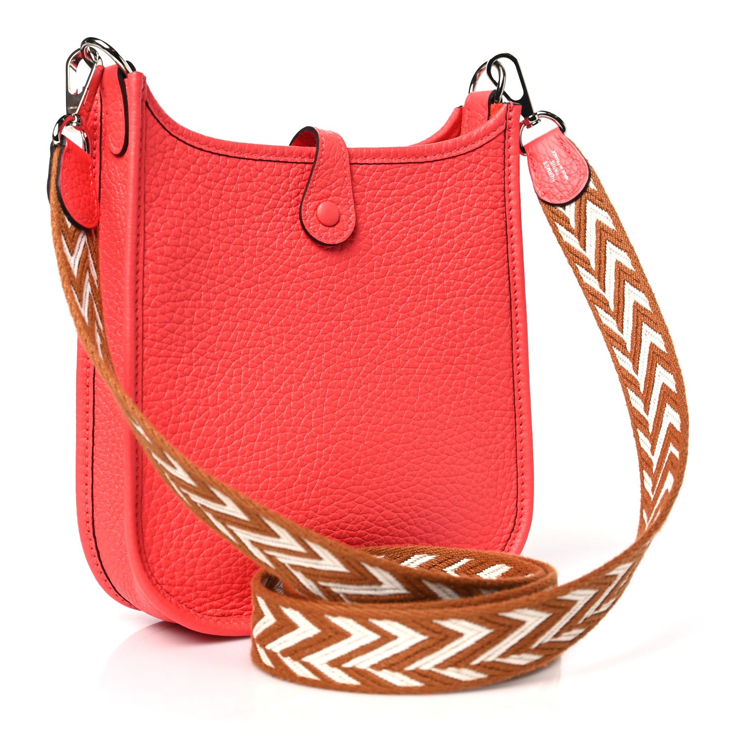 Hermes Taurillon Clemence Zigzag Sangle Evelyne TPM Rose Texas 4 of 10