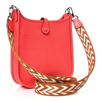 Hermes Taurillon Clemence Zigzag Sangle Evelyne TPM Rose Texas 4 of 10