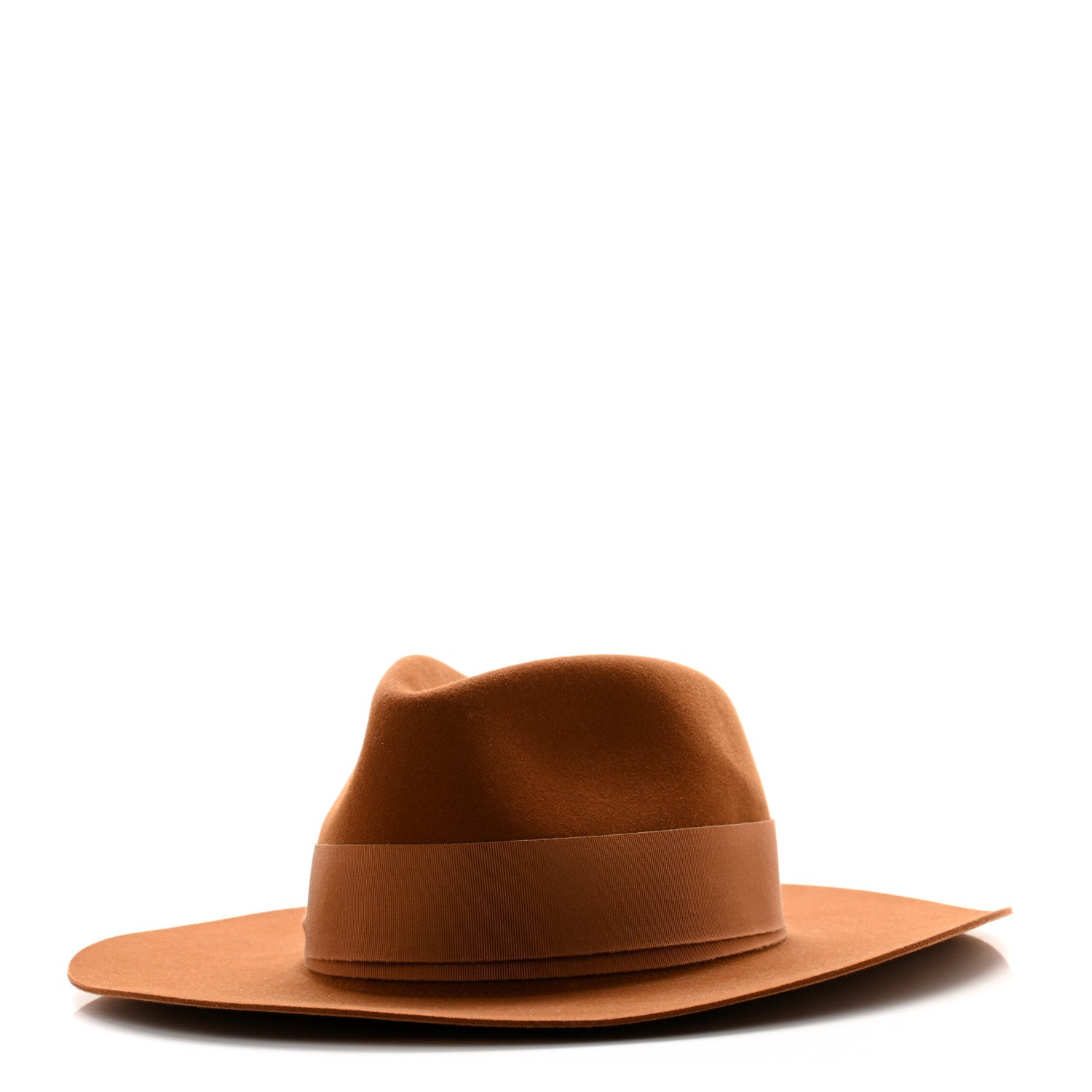 Hermes Rabbit Felt Laquered Gold Faubourg Pop H Hat 56 Marron Chutney 3 of 9