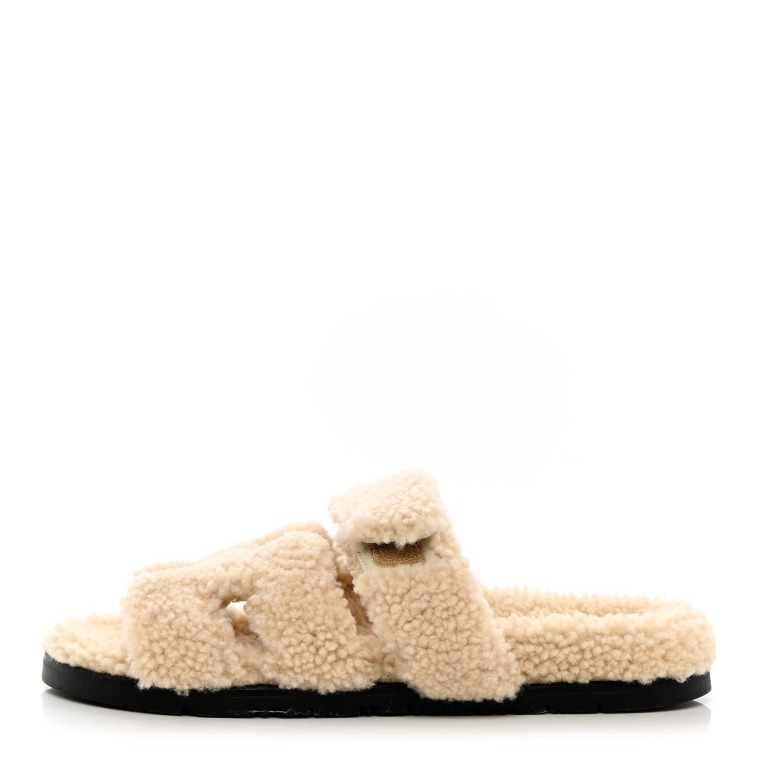 Hermes Woolskin Womens Chypre Sandals 39.5 Ecru 1 of 12