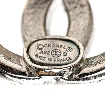 Chanel Crystal CC Bow Dangle Earrings Silver 4 of 5