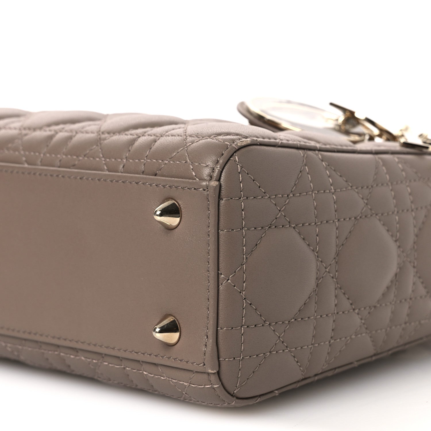Christian Dior Lambskin Cannage Small My ABCDior Lady Dior Warm Taupe 10 of 12