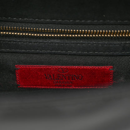 Valentino Garavani Patent Monochrome Medium Glam Lock Rockstud Flap Black 6 of 11