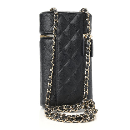 Chanel Caviar Quilted Phone Holder With Chain Black 3 of 9
