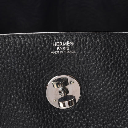 Hermes Taurillon Clemence Lindy 30 Black 6 of 12
