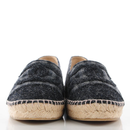 Chanel Flannel CC Espadrilles 41 Grey Black 3 of 10
