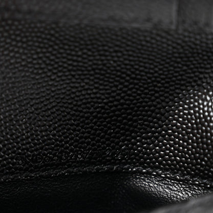 Saint Laurent Grain De Poudre Matelasse Chevron Monogram Zipped Two-Part Wallet Black 7 of 11