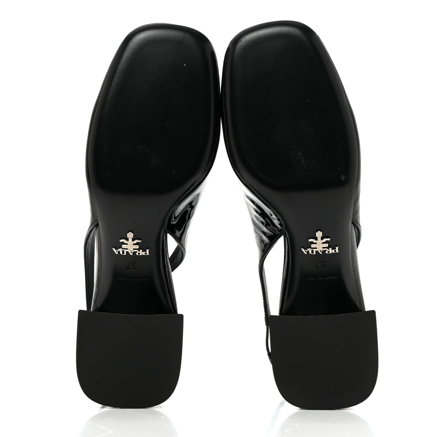 Patent Triangle Logo Slingback Pumps 37 Cipria