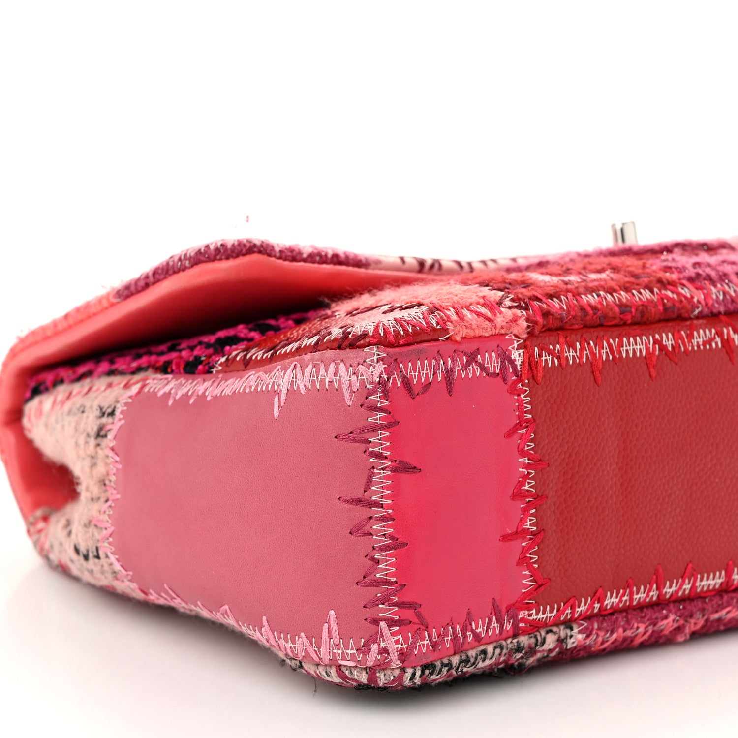 Chanel Tweed Patchwork Jumbo Single Flap Pink 9 of 11