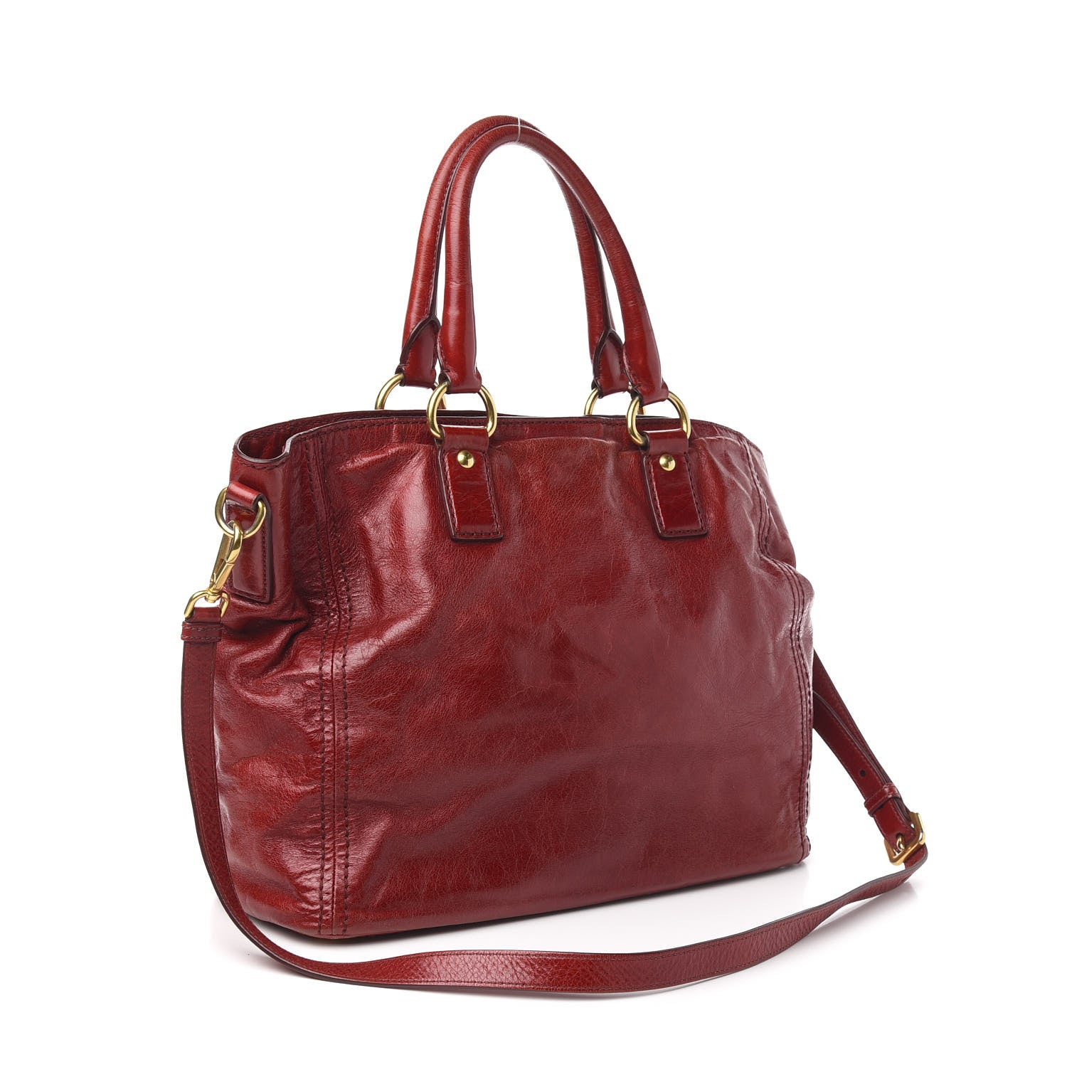 Prada Vitello Shine Tote Rubino 4 of 11