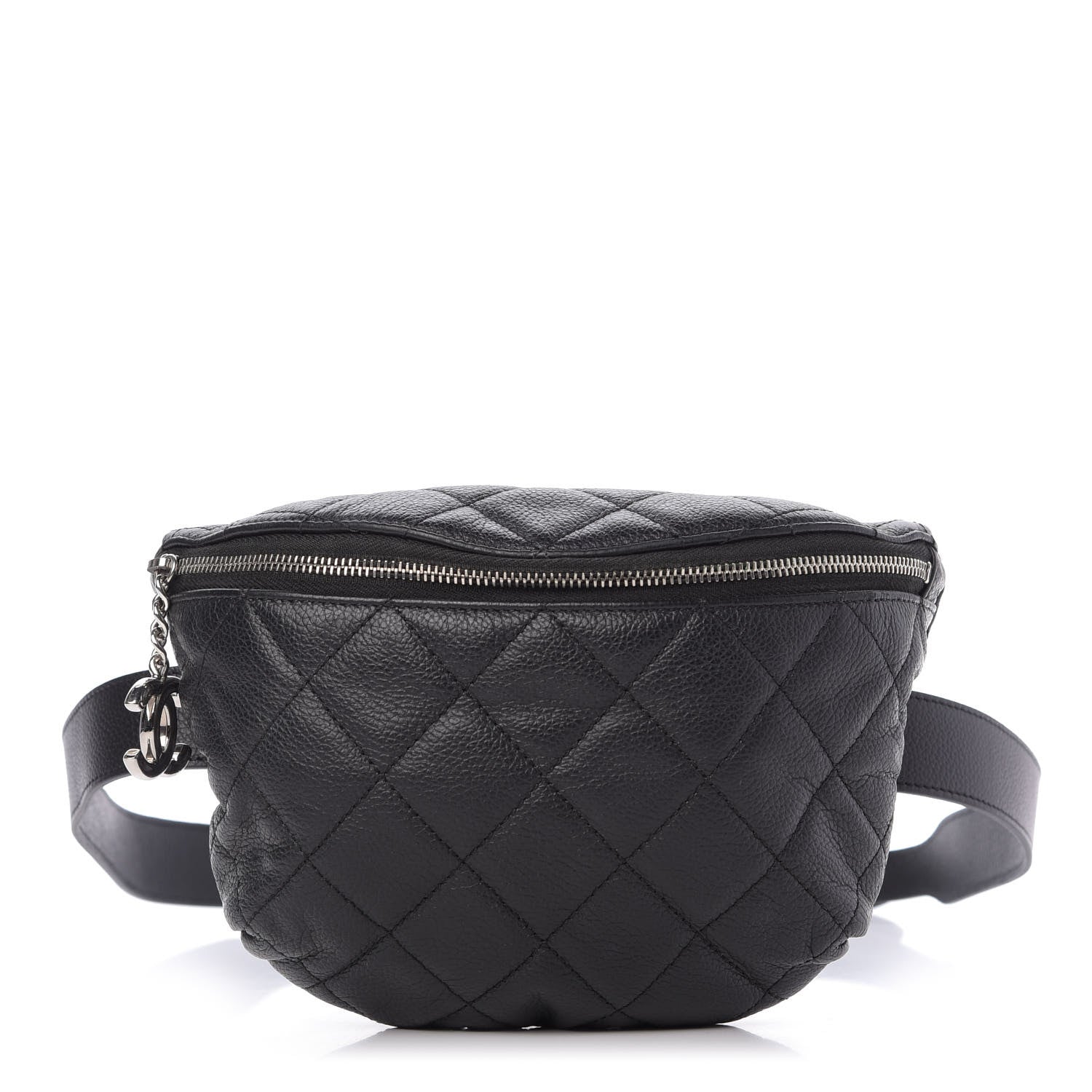 Chanel Grained Calfskin Quilted Waist Belt Bag Black 1 of 9